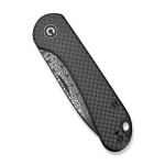 Ніж складаний кишеньковий Civivi Elementum Slip Joint, (7.5 см) Damascus / Carbon Fiber сірий