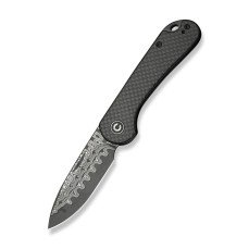 Ніж складаний кишеньковий Civivi Elementum Slip Joint, (7.5 см) Damascus / Carbon Fiber сірий