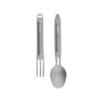 Туристичний набір ложка-виделка NexTool Titanium Tableware Set, титан