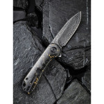 Ніж складаний кишеньковий Civivi Elementum, (7.5 см) Damascus / Carbon Fiber сірий