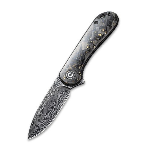 Ніж складаний кишеньковий Civivi Elementum, (7.5 см) Damascus / Carbon Fiber сірий