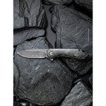 Ніж складаний кишеньковий Civivi Elementum, (7.5 см) Damascus / Carbon Fiber сірий