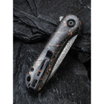Ніж складаний кишеньковий Civivi Elementum, (7.5 см) Damascus / Carbon Fiber чорний