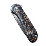 Ніж складаний кишеньковий Civivi Elementum, (7.5 см) Damascus / Carbon Fiber чорний