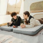 Матрац туристичний надувний одномісний Naturehike CNK2450WS034, 198х68х9.5 см, білий, для кемпінгу із мішком для надування