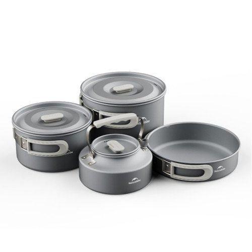 Набір посуду (2 каструлі, чайник, сковорідка) Naturehike CNK2450CF010, алюміній