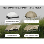 Намет надлегкий двомісний Naturehike Mongar CNK2550WS016, 15D, сiрий