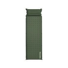Матрац туристичний із подушкою, самонадувний одномісний Naturehike CNK2550WS025, вологостійкий, 200х65х6 см, зелений
