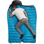 Спальник з натуральним пухом Naturehike CW400 NH18C400-D, p-р L, чорно-блакитний