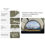 Намет тримісний Naturehike Opalus, UL, CNK2450WS036, темно-зелений