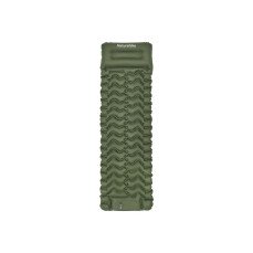 Матрац туристичний надувний одномісний  Naturehike CNK2550WS019, 200х60х6.5 см, зелений із вбудованою помпою для надування
