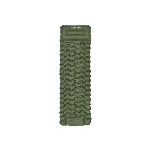 Матрац туристичний надувний одномісний  Naturehike CNK2550WS019, 200х60х6.5 см, зелений із вбудованою помпою для надування
