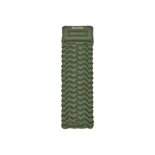 Матрац туристичний надувний одномісний  Naturehike CNK2550WS019, 200х60х6.5 см, зелений, для кемпінгу із мішком для надування