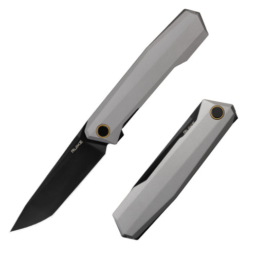 Ніж складаний туристичний Ruike P166-AК, (9.2 см) 14C28N / Aluminum сірий