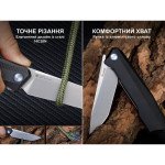 Ніж складаний туристичний Ruike P166-AК, (9.2 см) 14C28N / Aluminum сірий