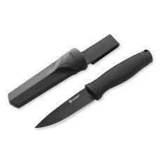 Ніж фіксований туристичний Ganzo G806BW (9.8 см) 8Cr14 / PP+TPR чорний з чохлом