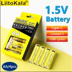 Набір акумуляторів з 4 шт LiitoKala USB-T36 + USB Type-C кабель зарядки