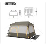 Намет шестимісний Naturehike Cape 8.4 CNK2450WS050 з швидким розкриттям, сіро-коричневий
