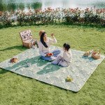 Килимок для пікніка Naturehike CNK2350WS010 170*200 см, блакитний із принтом