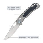 Ніж складаний SRM Retriever 9203-AK, чорно-сірий