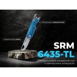 Ніж складаний кишеньковий SRM 6435, (4.1 см) Damascus / Titanium блакитний