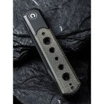 Ніж складаний туристичний Civivi Banneret, (8.8 см) Nitro-V / Stainless & Micarta чорний
