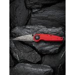 Ніж складаний туристичний Civivi Starflare, (8.4 см) Damascus / Aluminum червоний