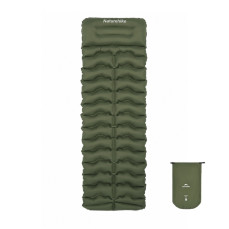 Матрац туристичний надувний одномісний Naturehike CNK2550WS019, 200x60x9.5 см, зелений, прямокутний із мішком для надування