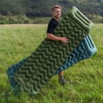 Матрац туристичний надувний одномісний Naturehike CNK2550WS033, 200x60x6.5 см, синій, прямокутний із мішком для надування
