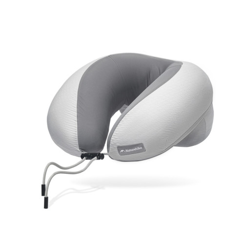 Подушка надувна для шиї Naturehike CNK2550WS040, сіра з чохлом для надування