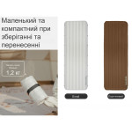 Матрац туристичний надувний одномісний  Naturehike CNK2450WS035, 198х68х9.5 см, білий із вбудованою помпою для надування