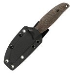 Ніж з чохлом туристичний SRM Fossa 605T-MW, (8.8 см) 14C28N / Micarta коричневий