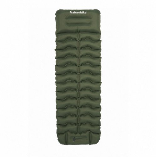 Матрац туристичний надувний одномісний Naturehike CNK2550WS019, 200x60x9.5 см, зелений, прямокутний із вбудованою помпою