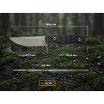 Ніж фіксований туристичний Weknife Notchline, (8.7 см) CPM S35VN /Carbon Fiber чорний з чохлом