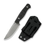 Ніж фіксований туристичний Weknife Notchline, (8.7 см) CPM S35VN /Carbon Fiber чорний з чохлом