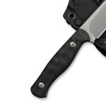 Ніж фіксований туристичний Weknife Notchline, (8.7 см) CPM S35VN /Carbon Fiber чорний з чохлом