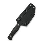 Ніж фіксований туристичний Weknife Notchline, (8.7 см) CPM S35VN /Carbon Fiber чорний з чохлом