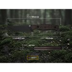 Ніж фіксований туристичний Weknife Notchline, (8.7 см) CPM S35VN /Carbon Fiber мідний з чохлом