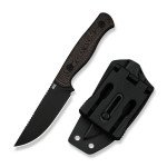 Ніж фіксований туристичний Weknife Notchline, (8.7 см) CPM S35VN /Carbon Fiber мідний з чохлом