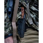 Ніж фіксований туристичний Civivi Carveth (9,1 см) AEB-L / G10 помаранчевий/чорний з чохлом