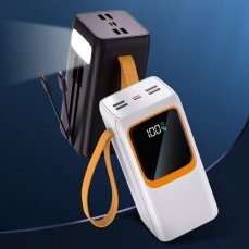 Power Bank Aspor A350 50000mAh (4USB/Type-C/Lightning/22.5W) - чорний (900140)