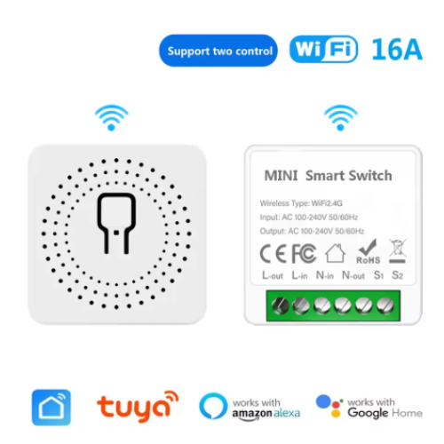 Wi-Fi реле Tuya Smart Switch бездротовий вимикач 16 А